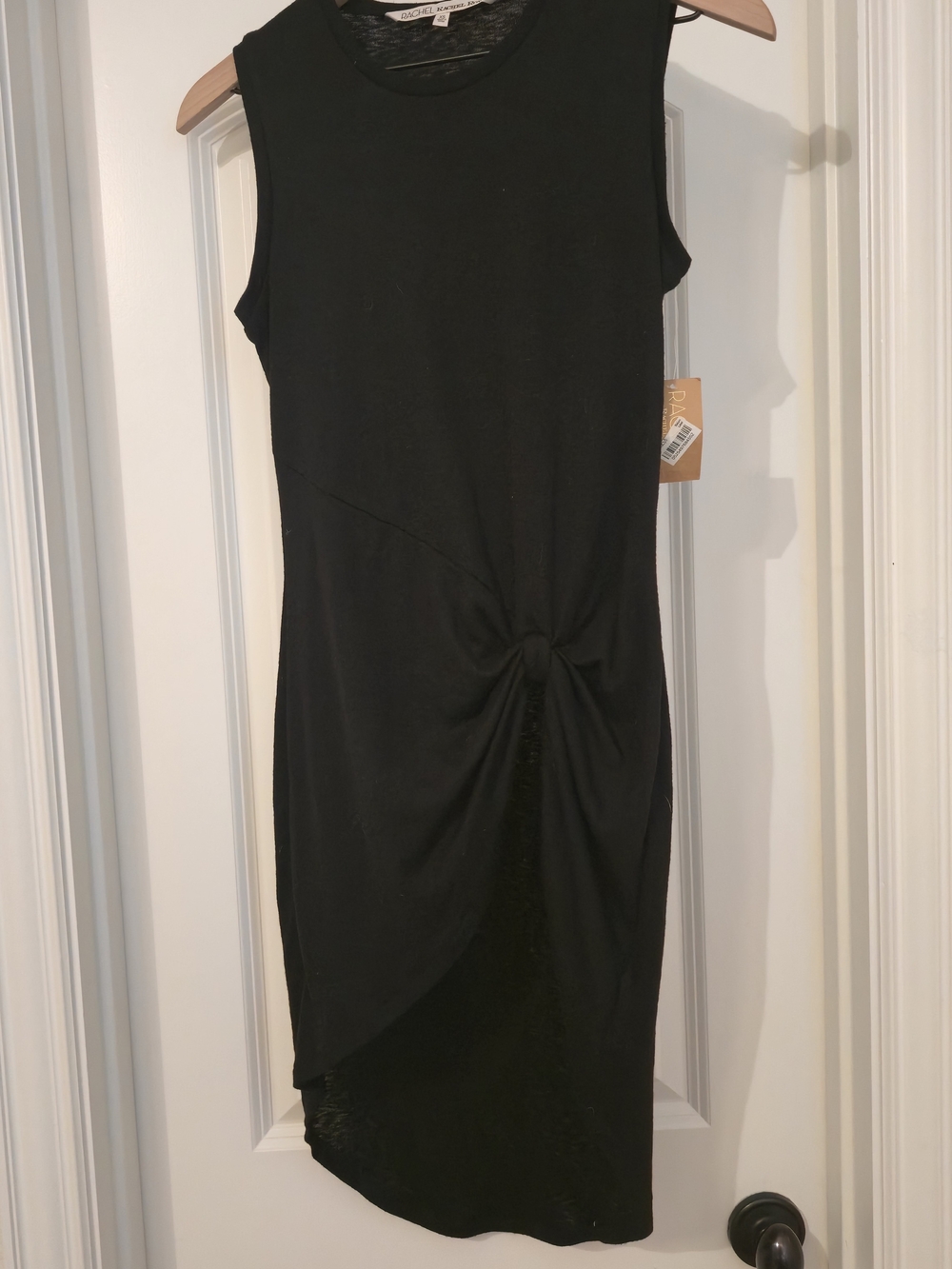 ASTR Black Sleeveless Twist-Front Midi Dress
